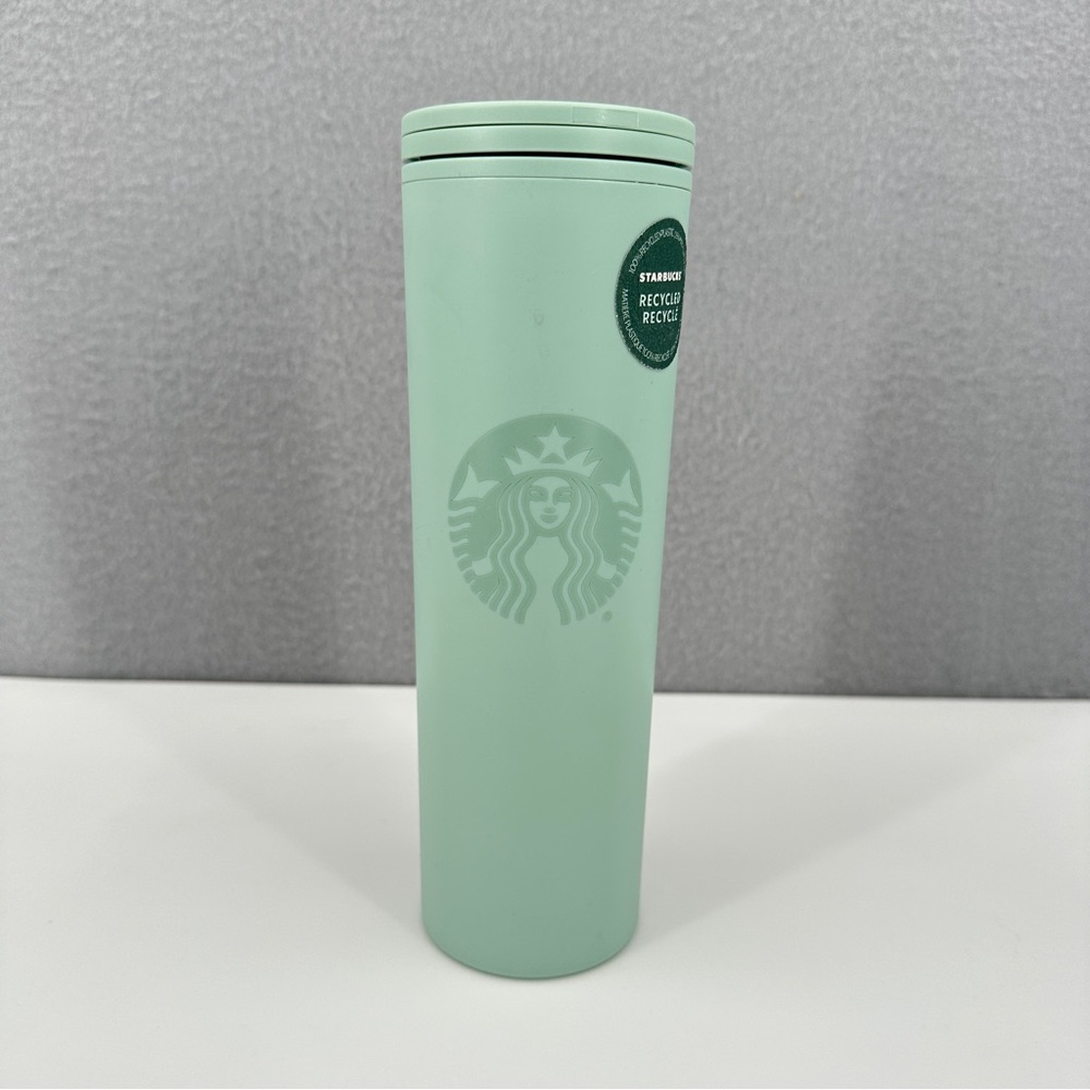 Starbucks 2020 Earth Day Recycled Light Green Coffee Travel Tumbler Cup w/ Lid